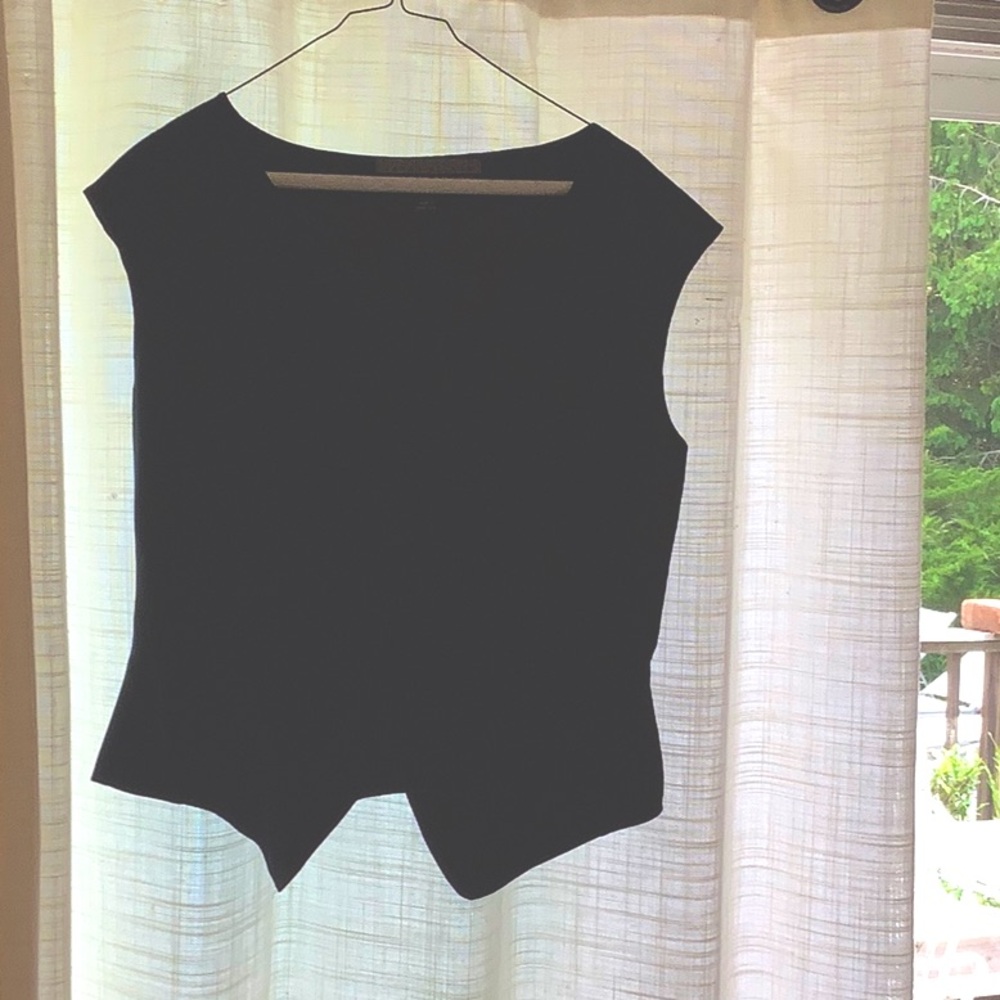 Black silk sleeveless top